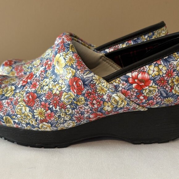 SKECHERS Candaba work comfort clogs 8.5 leather floral - Picture 1 of 6